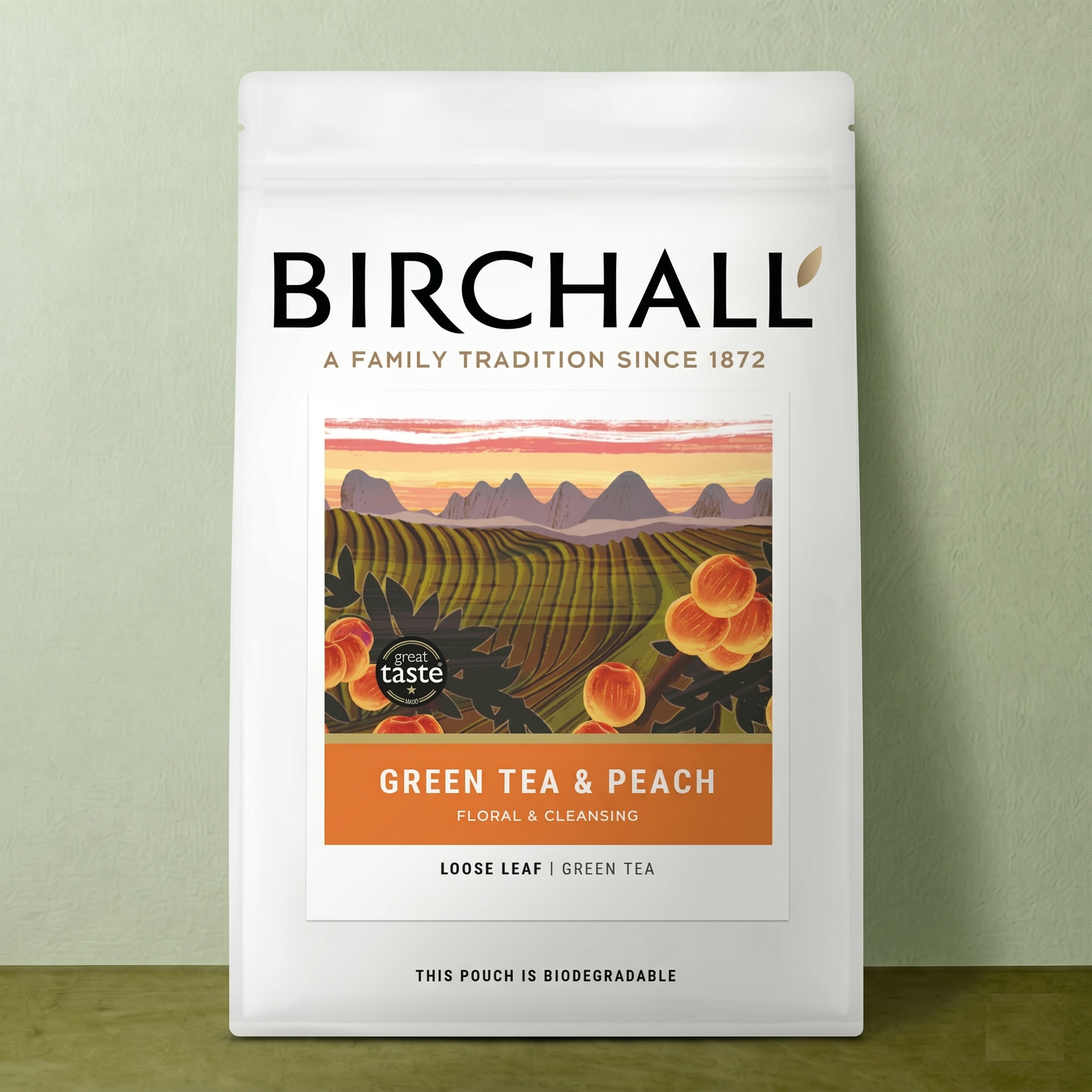 Birchall Loose Green Tea & Peach (125 Gr)