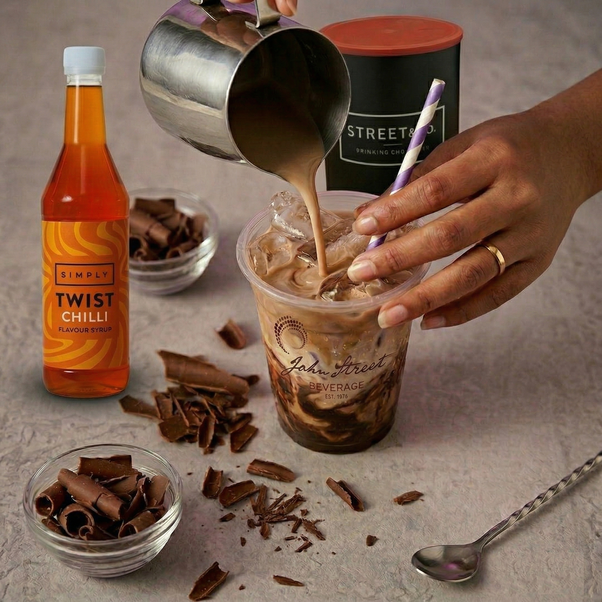 Hot Honey Iced Chocolate