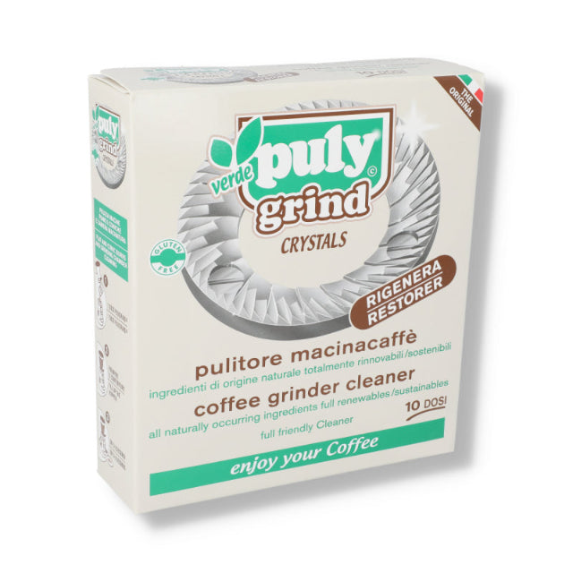 Puly Verde Grinder Cleaning Crystals - Box of 10 x 15g Sachets - John Street Beverage Espresso