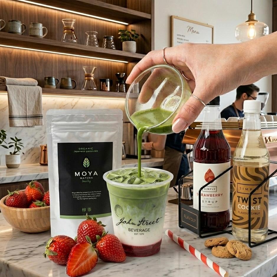 Strawberry Shortcake Iced Matcha